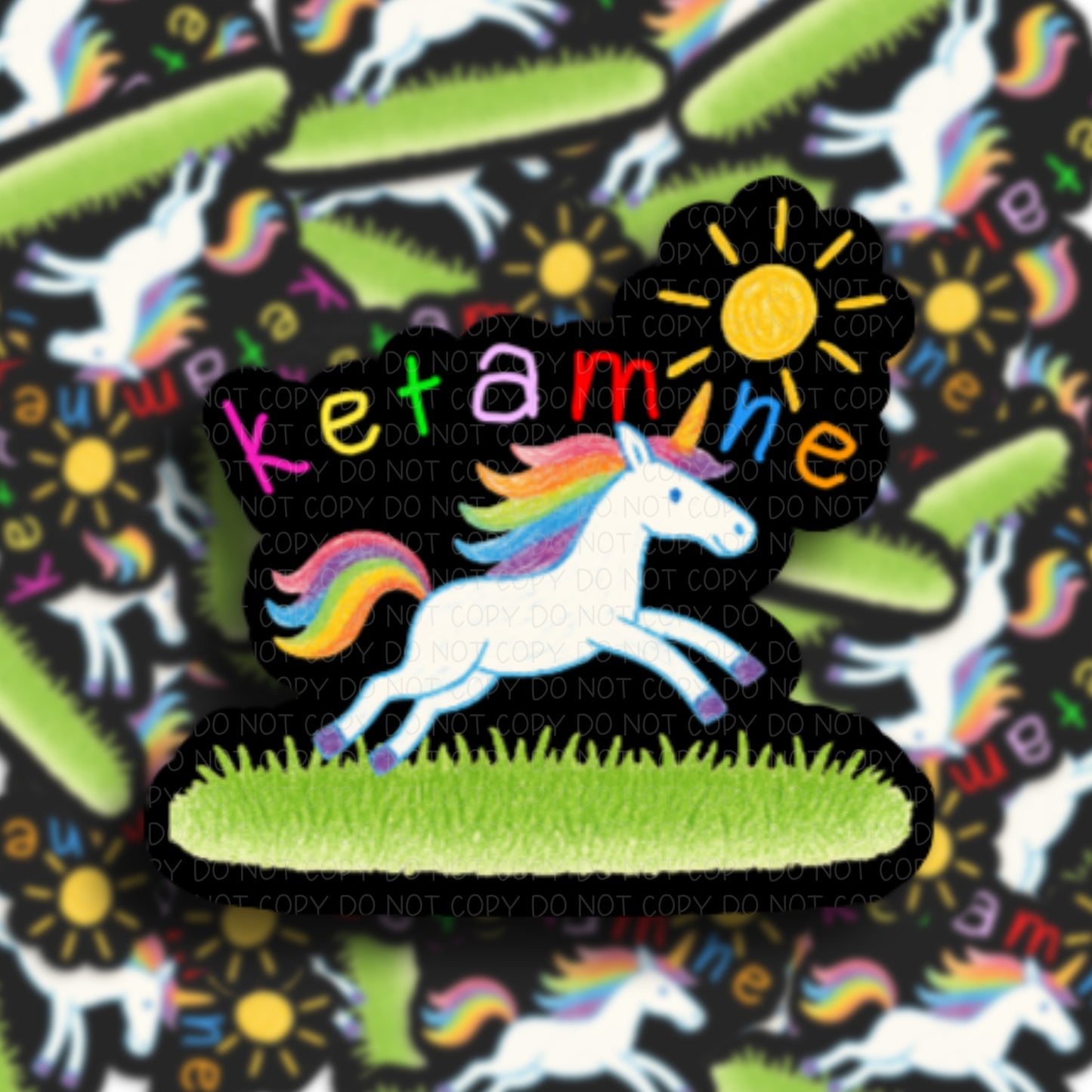 Ketamine Unicorn Vinyl Sticker