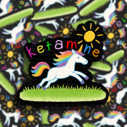 Ketamine Unicorn Vinyl Sticker