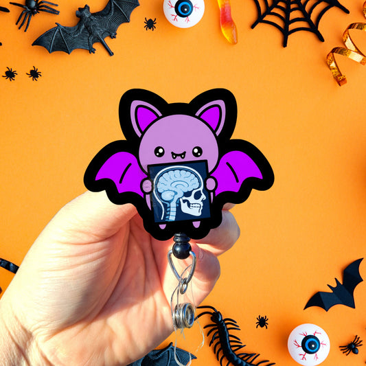 MRI Tech Cute Kawaii Halloween Bat Badge Reel