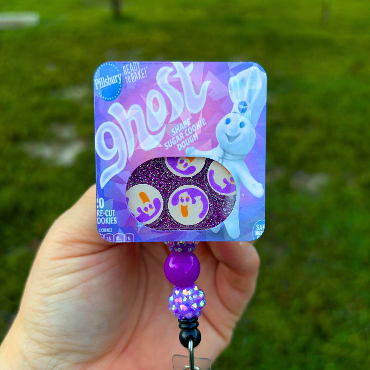 Halloween Shape Sugar Cookies Shaker Badge Reel